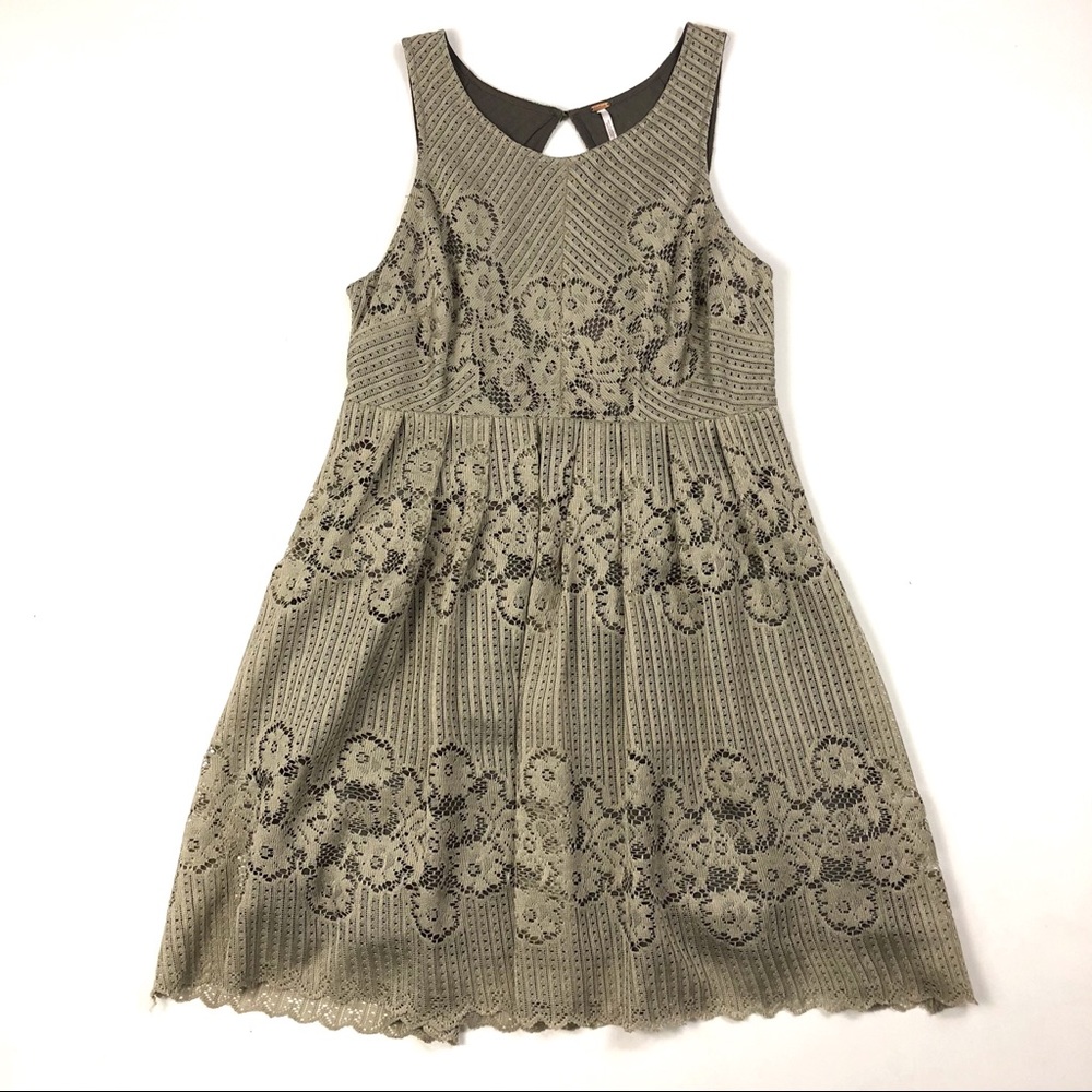 FREE PEOPLE Rocco Lace Fit and Flare Mini Dress